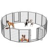 16 Panels Heavy Duty Metal Playpen with door,39.37"H Dog Fence Pet Exercise Pen for Outdoor - 2 of 4