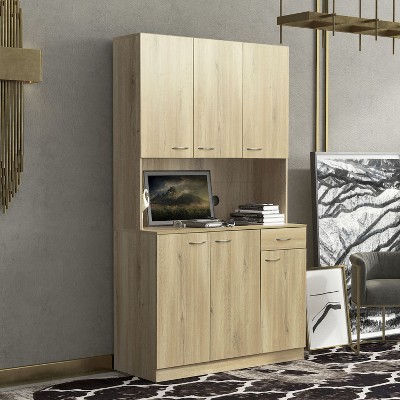 70.87"Tall Cabinet with 6 Doors,1 Open Shelf and 1 Drawer, Decorative Storage Cabinets for Living Room, Bedroom - The Pop Home