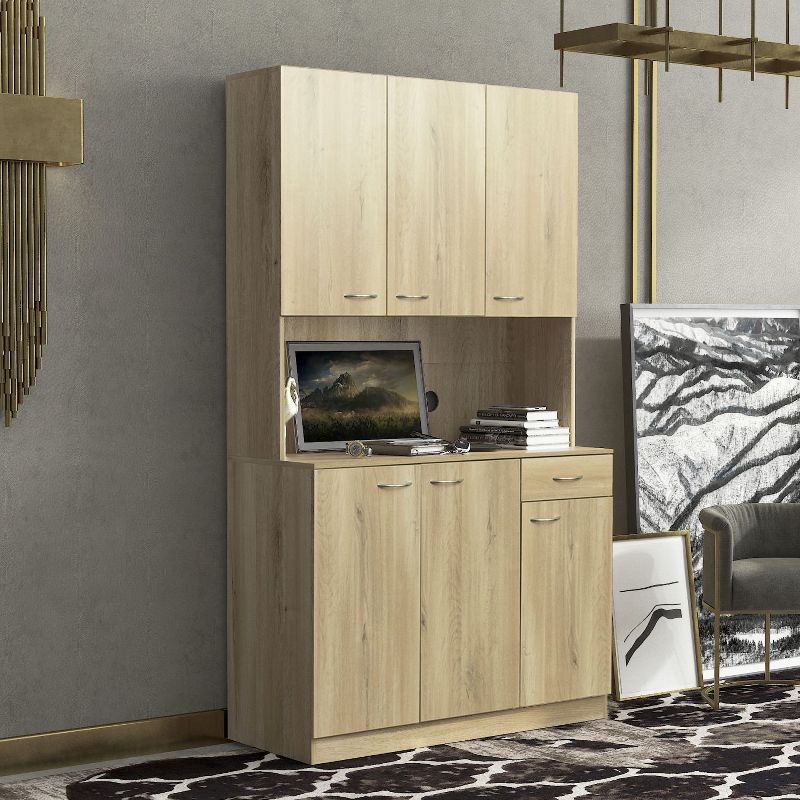 70.87"Tall Cabinet with 6 Doors,1 Open Shelf and 1 Drawer, Decorative Storage Cabinets for Living Room, Bedroom - The Pop Home, 1 of 9