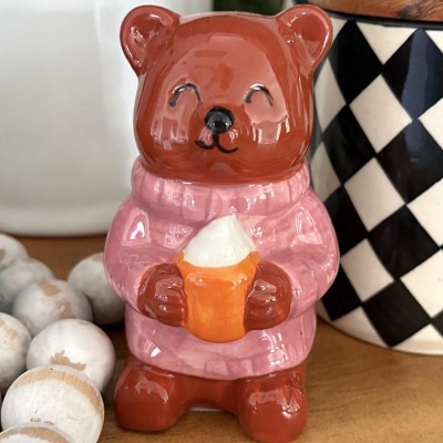果物 Pretty4sweet bear Harvest Ceramic Bear Animal Figurine - Hyde and EEK! Boutique