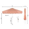JONATHAN Y Tracy 9 ft. Classic MidCentury Scalloped Fringe Market Patio Umbrella with Auto-Tilt, Crank, Wind Vent and UV Protection - 4 of 4