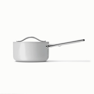 1.75 Quart White Ceramic Non-Stick Saucier with Lid