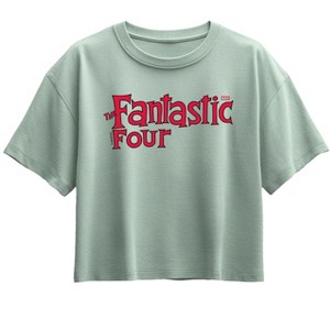 Girls' - Marvel - Fantastic Four Classic Logo Short Sleeve Boxy Graphic T-Shirt - 1 of 1
