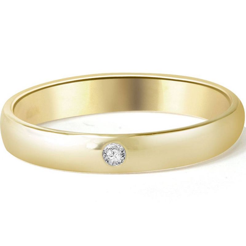 Pompeii3 Bezel Solitaire Diamond Engagement Promise Gold Ring, 3 of 5