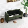 NicBex Modern 52.3" Storage Bench Wood Accent Stools with Armrests for Bedroom and Entryway - 2 of 4