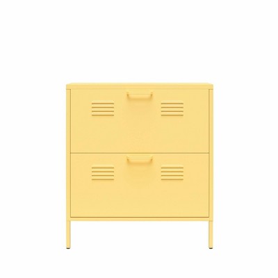 Yellow Metal 2-Door Locker Style Shoe Storage Cabinet