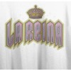 La Reina (Queen) Metallic Font Women's White Graphic Crop Tee - 2 of 3