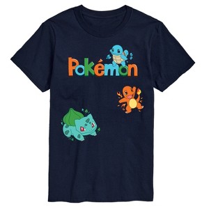 Men's - Pokémon - Bulbasaur, Charmander, Squirtle Short Sleeve Graphic T-Shirt - 1 of 3