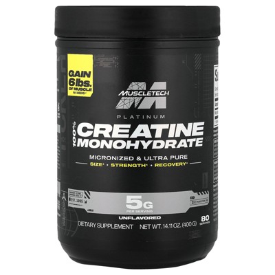MuscleTech Platinum 100% Creatine, Unflavored, 14.11 oz (400 g)