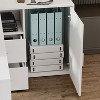 FUFU&GAGA White L-Shaped Corner Computer Desk PC Table Shelf Drawer - 4 of 4