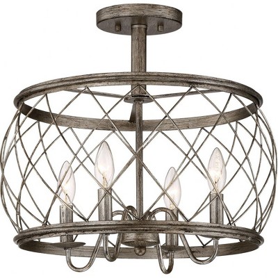Quoizel Lighting Dury 4 - Light Semi-Flush Mount in  Century Silver Leaf