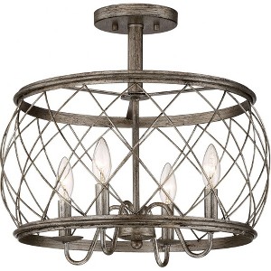 Quoizel Lighting Dury 4 - Light Semi-Flush Mount in  Century Silver Leaf - 1 of 4
