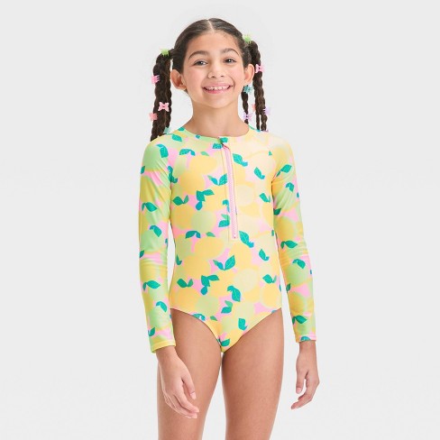 Girls Lemon Printed One Piece Swimsuit Cat Jack Target