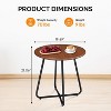 VINGLI Patio Small Side Table, Heavy-Duty Waterproof Metal Steel Outdoor Side Table End Table for Garden Balcony Yard Porch and Indoor - 3 of 4