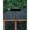 Permanent Hardtop Wood Gazebo with Double Metal Roof & Heavy-Duty Timber Frame for All-Weather Protection in Patio & Garden - 2 of 4