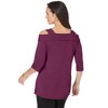 Jessica London Women's Plus Size Cold Shoulder Top - 3 of 4