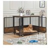 43.3in Double Doors Wooden Dog Kennel Dog Crate Furniture With Wheels For Large And Medium Dogs - 2 of 4