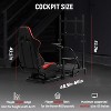Dardoo racing simulation cockpit equipped with red seat and single screen monitor stand, compatible with Logitech G29 G920 G923 Thrustmaster - 3 of 4