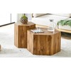 NicBex Modern Hexagonal Coffee Table Wood Base with Marble Pattern Top Accent Table for Living Room, Apartment - 4 of 4
