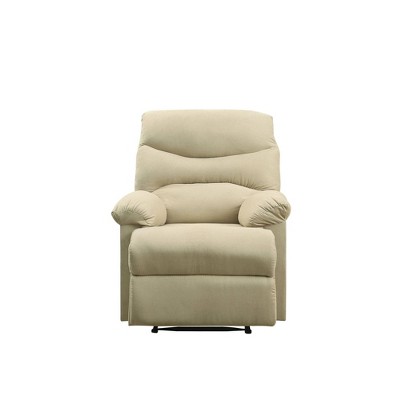 Beige Microfiber Massage Recliner with Wood Frame