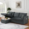 L-Shaped Sectional Sofas Reversible Sectional Sofa Bed with Pull-Out Sleeper, Storage Chaise, and Built-in USB Type-C Port - 2 of 4