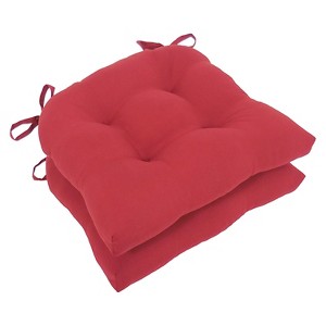 Barn Red Micro Fiber Chair Pads With Tie Backs (Set Of 4) - Essentials
