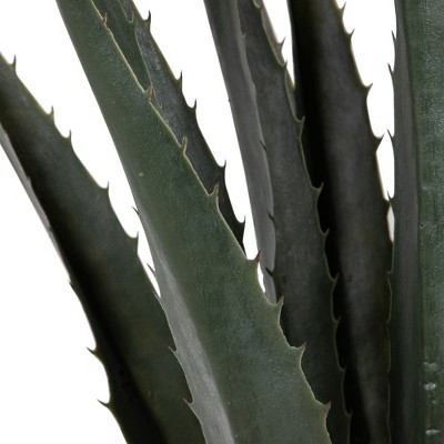 43" Green and Brown Artificial Agave Succulent in Black Plastic Pot