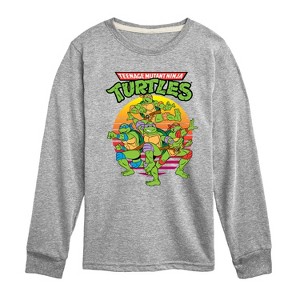 Boys' - Teenage Mutant Ninja Turtles - Retro Sunset Long Sleeve Graphic T-Shirt - 1 of 4