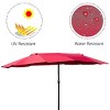Costway 15' Market Outdoor Umbrella Double-Sided Twin Patio Umbrella with Crank Wine - 2 of 4