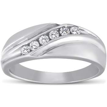 Pompeii3 Platinum Diamond 1/4 Ct High Polished Mens Ring Wedding Band