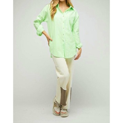 Women's Stripe Button Down Long Sleeve Shirt - DAVI & DANI