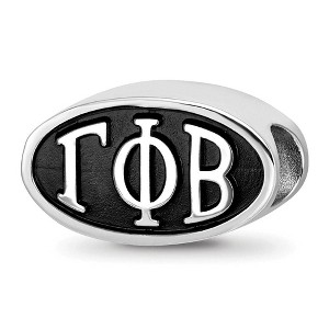 Black Bow Jewelry Sterling Silver Gamma Phi Beta Greek Life Bracelet Bead Charm - 1 of 3