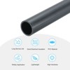 Unique Bargains Water Plumb DIY Crafts High Impact Rigid Round Pipes 8" Length ID 0.84" OD 1.02" Dark Grey - 3 of 4