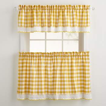 BrylaneHome Buffalo Check Tier Curtain Set, Valance Not Included Window Curtain