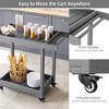 Garvee Service Utility Cart with Wheels, 500lbs Capacity, Heavy Duty Tub Storage Cart, Multipurpose Rolling 2-Tier Mobile Storage Organizer , Gray - 4 of 4