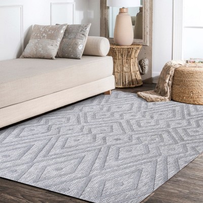 Vintage Moroccan Diamond Light Gray 5x8 Indoor/Outdoor Rug