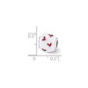 Black Bow Jewelry Sterling Silver, White & Red Enamel Heart Barrel Bead Charm - 2 of 3