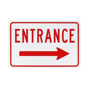 Unique Bargains Aluminum Reflective Rust-Free Waterproof Right Arrow Entrance Signs 1 Pc - 1 of 4