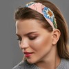 Unique Bargains Women's Bling Vintage Flowers Rhinestone Flannel Wide Edge Headband 4.92"x1.77" 1 Pc - 2 of 4