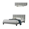 Royal Hampton Modern Platform Full Size Bed, Plush Tufted Upholstery, Light Gray - 3 of 4