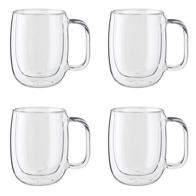 Zwilling Sorrento Plus 2-pc Double-wall Glass Coffee Mug Set, Clear : Target