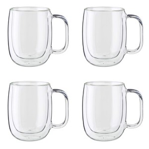 ZWILLING Sorrento Plus 4-pc Double Wall Glass Coffee Mugs, Insulated Coffee Mug, Clear - 1 of 4