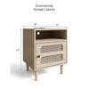 Whizmax Rattan Nightstand with Charging Station, Boho End Table with USB Ports & Power Outlets,Naturalcolor - 3 of 4
