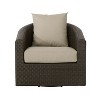Okak 360° Swivel Patio Accent Chairs,Handwoven wicker Outdoor Club chairs with Aluminum Base&Detachable Cushions,Patio Furniture Seating,Single,Brown - 2 of 4