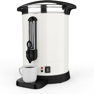 TackView Commercial Coffee Urn, Double Stainless Steel Coffee Maker Dispenser Fast Brew, Hot Water Urn for Catering Meeting Wedding, White - 1 of 4