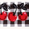 Jellybean "Cherries on Checks" Indoor/Outdoor Doormats – Vibrant Fruit Design - 2 of 3