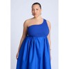 ELOQUII Women's Plus Size Sweater Bodice Poplin Dress - 4 of 4