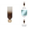 Modern Glass Metal Pillar Candle Holder with Accents, Elegant Ombre Finish, Decorative Home & Office Accent - 4 of 4