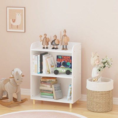 GlasFlength Decorative Bookshelf Creative and Unique Styling, Multifunctional Storage with Open Display Bookshelves, White,22.04”*11.81”*30.7"