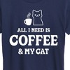 Women's - Instant Message - All I Need Coffee Cat Short Sleeve Graphic T-Shirt - 2 of 4